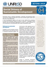 Social Drivers of Sustainable Development (Beyond 2015 Brief No. 4)